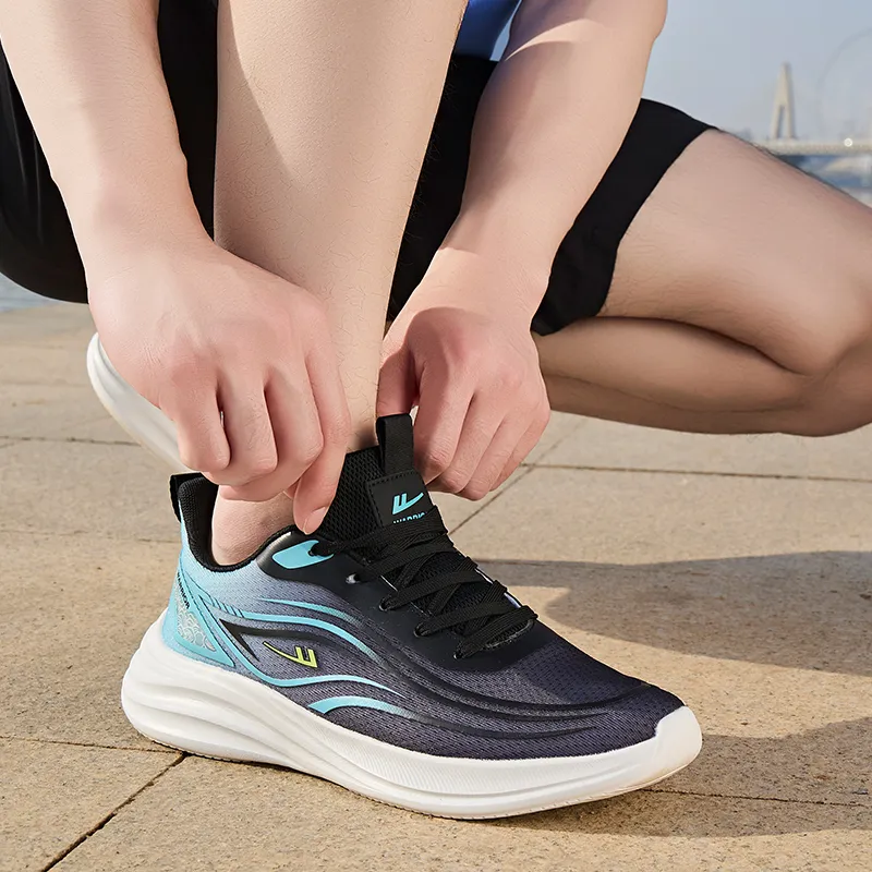 WARRIOR Running Shoes Men Low Top Blue Black-5