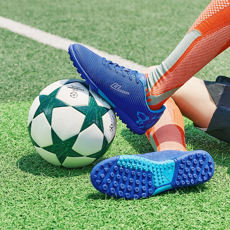 Warrior Artificial Ground Wear resistant Lightweight Breathable And Non slip. Soccer Shoes Unisex Royal Blue-8
