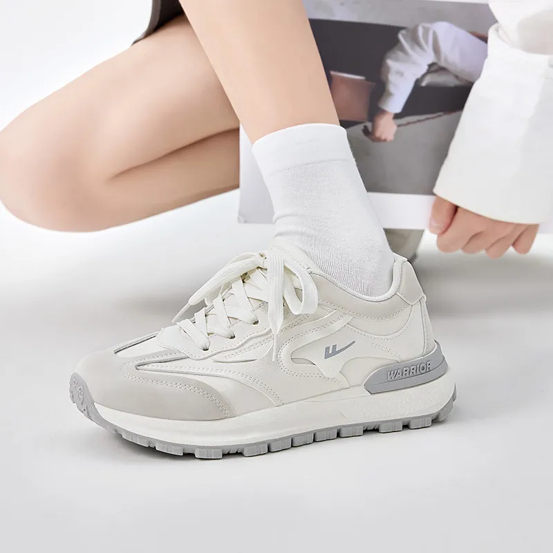 WARRIOR Ride The Wind And Waves Series Casual Shoes Women's Low Top White Light Pink-14