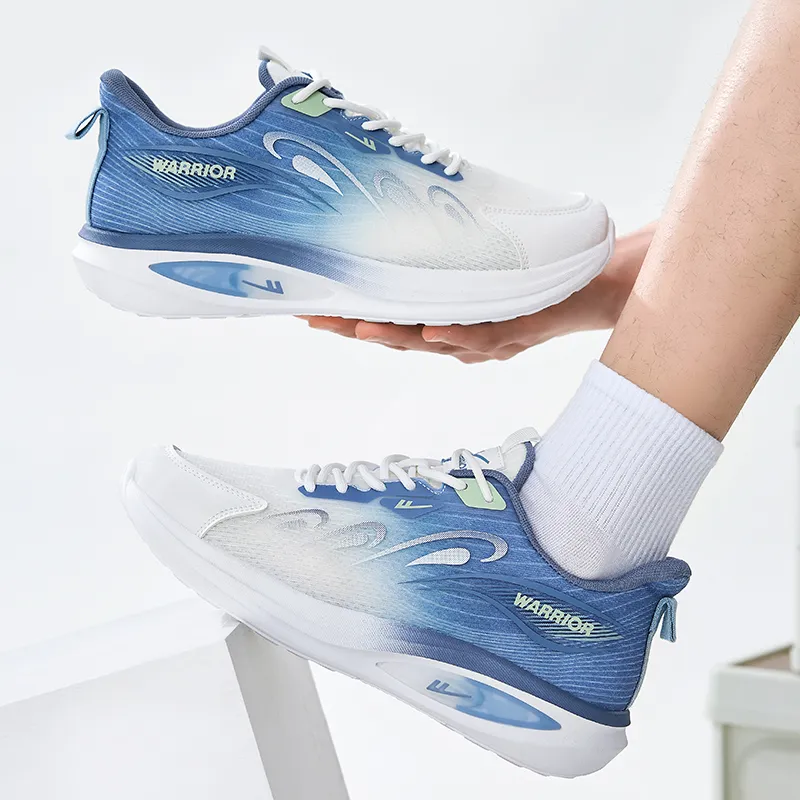 WARRIOR Running Shoes Men Low Top Light Blue-6