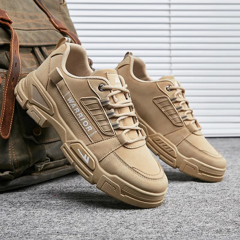 Warrior Cushioning Anti Slip And Wear Resistant Support Lightweight Low Top Outdoor Shoes Men's Khaki-9