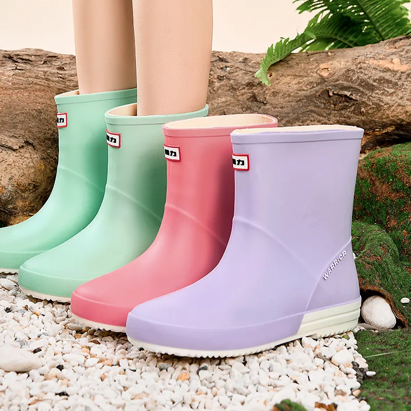 Warrior Wear resistant And Waterproof Rain Boots Women's Taro Purple-8