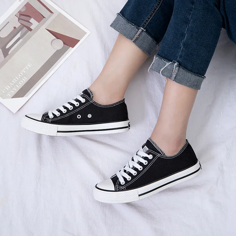 WARRIOR Canvas Shoes Unisex Low Top Black/White-6