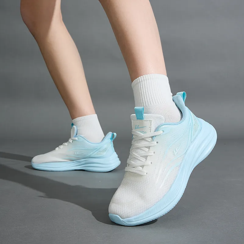 Warrior Rebound Abrasion Resistant Lightweight Breathable Slip Resistant Low Top Running Shoes Women's White Blue-7