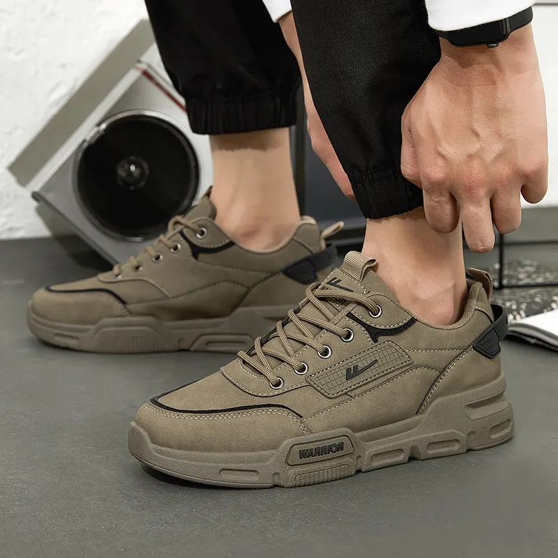Warrior Anti Slip And Wear Resistant Breathable Balance Low Top Outdoor Shoes Men's Coffee-5