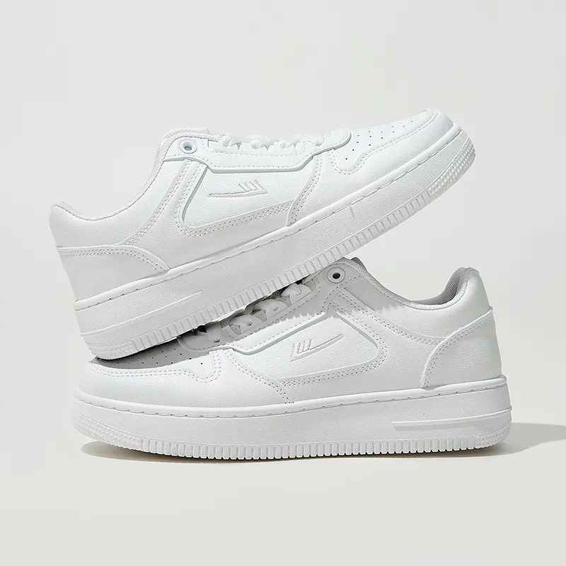 Warrior Air Force 1 White Sneakers Slip Resistant Balanced Lightweight Breathable Low Top Skateboard Shoes Unisex White-7