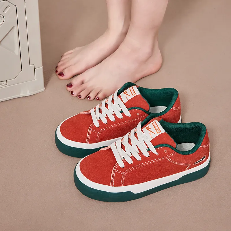 Warrior Anti Slip Wear Resistant Low Top Canvas Shoes Women's Orange-8