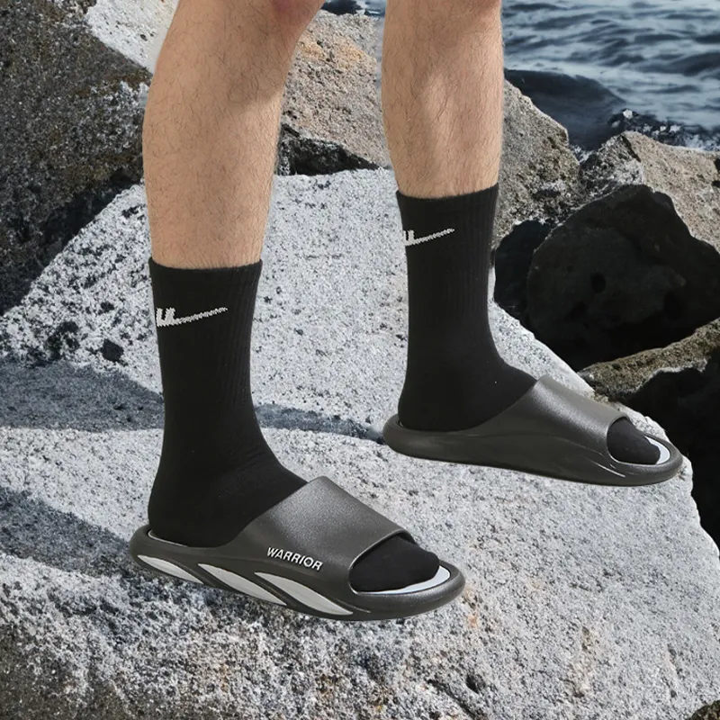 Warrior Slip Resistant Slide Slippers Men's Black Gray-2