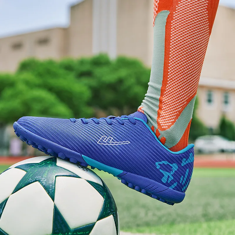 Warrior Artificial Ground Wear resistant Lightweight Breathable And Non slip. Soccer Shoes Unisex Royal Blue-6