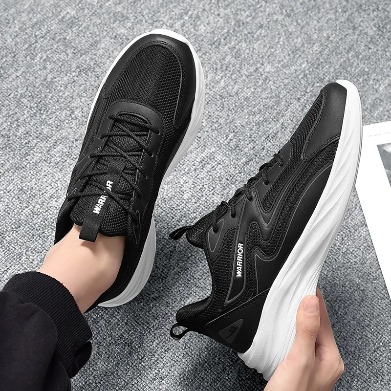Warrior Wear-resistant Lightweight Breathable And Non-slip. Low-Top Running Shoes Men's Black-6
