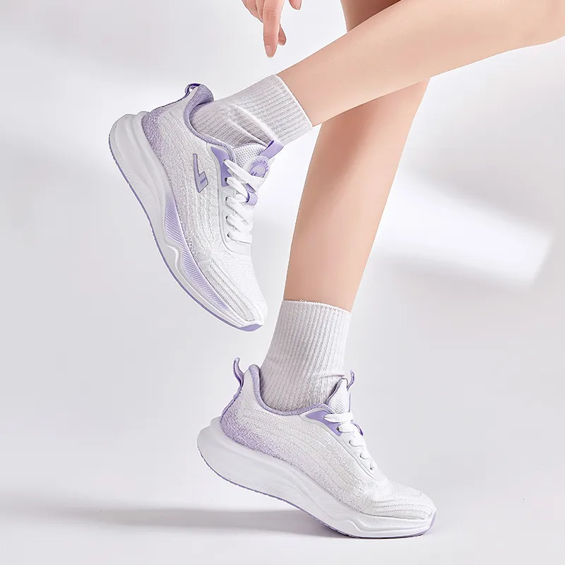 WARRIOR Running Shoes Women's Low Top White Purple-7