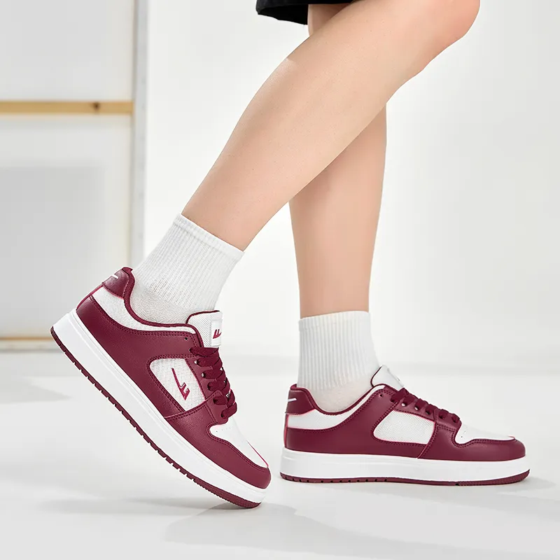 Warrior Air Force 1 Durable Breathable Low Top Skateboard Shoes Unisex White Red-5