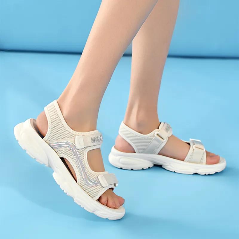 WARRIOR Beach Sandals Women's Beige Silver-5