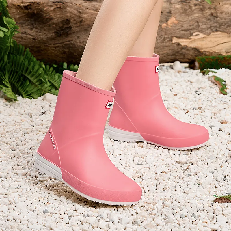 Warrior Waterproof And Wear resistant Rain Boots Women's Russet Red-5