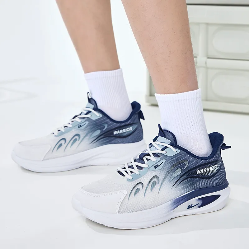 Warrior Wear resistant Lightweight Breathable And Non slip. Low Top Casual Running Shoes Men's Dark Blue-4