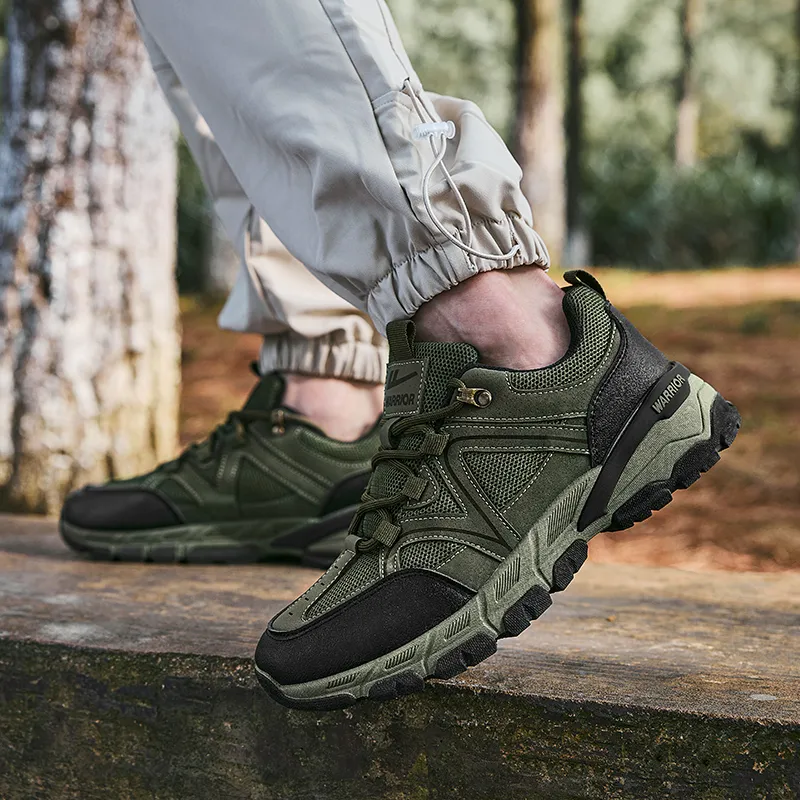 WARRIOR Hiking / Trekking Shoes Men Low Top Army Green-6