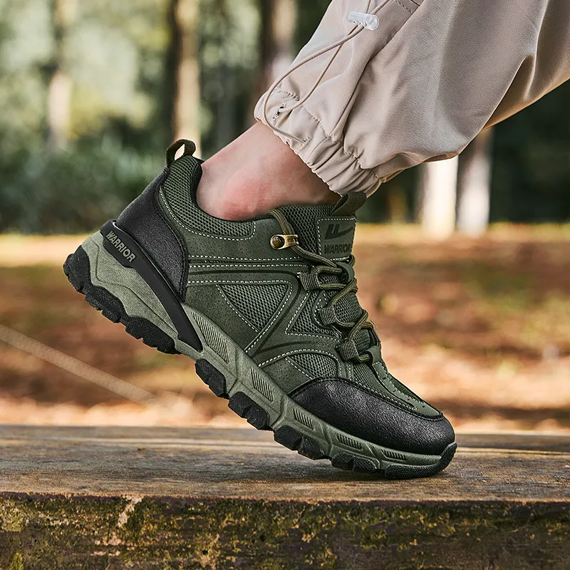 WARRIOR Hiking / Trekking Shoes Men Low Top Army Green-5