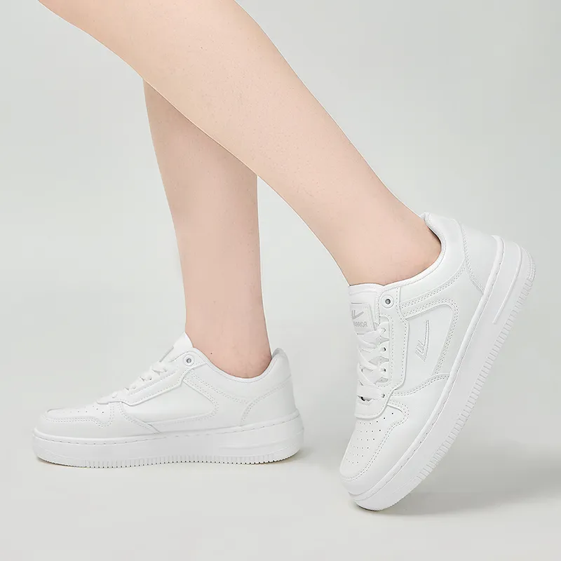 Warrior Air Force 1 White Sneakers Slip Resistant Balanced Lightweight Breathable Low Top Skateboard Shoes Unisex White-6