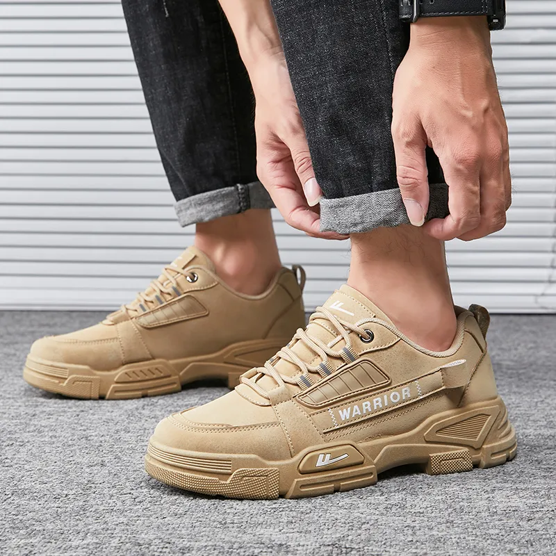 Warrior Cushioning Anti Slip And Wear Resistant Support Lightweight Low Top Outdoor Shoes Men's Khaki-8