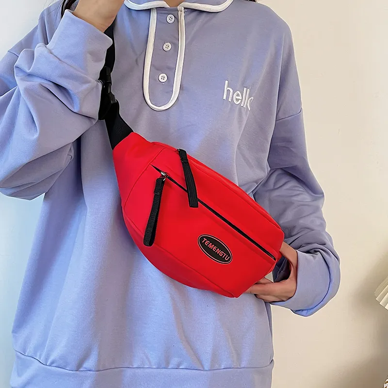 NIGEER Nylon Sling Bag Regular Women's White & Orange/White & Red/Black & Orange/Black & Green/Red-14