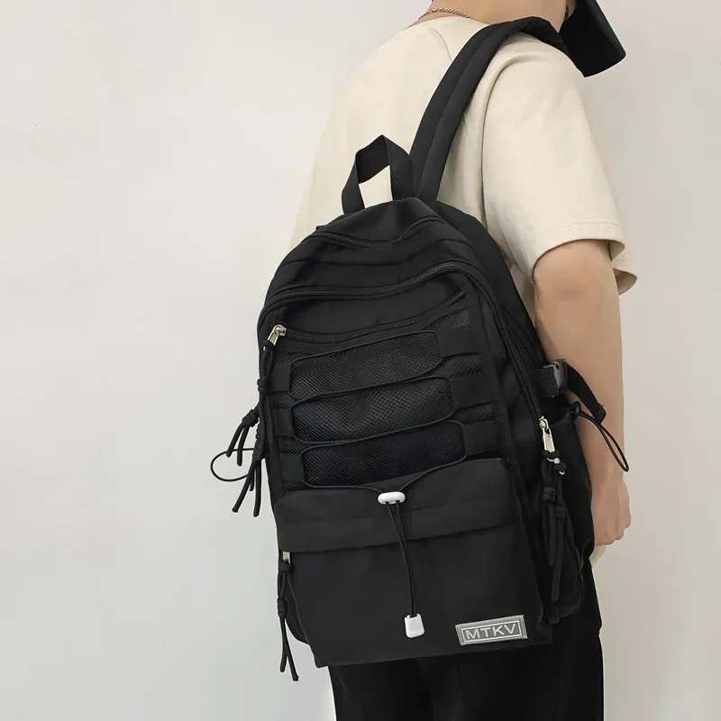 NIGEER Nylon Backpacks Backpack Regular Unisex Black/Purple/Gray/Brick Red-2