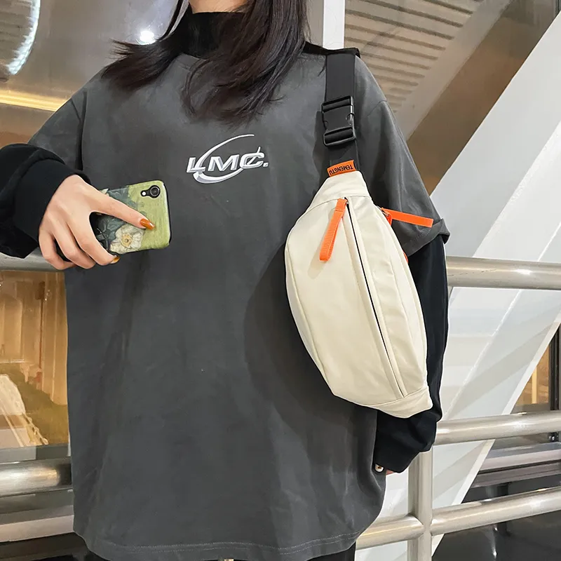NIGEER Nylon Crossbody Bags Fanny Pack Sling Bags Regular Unisex Black/White/Khaki-6
