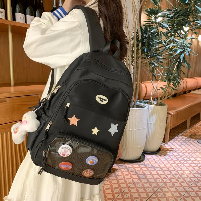NIGEER Cotton Backpack Regular Women's Black/Pink/White/Blue/Khaki-4