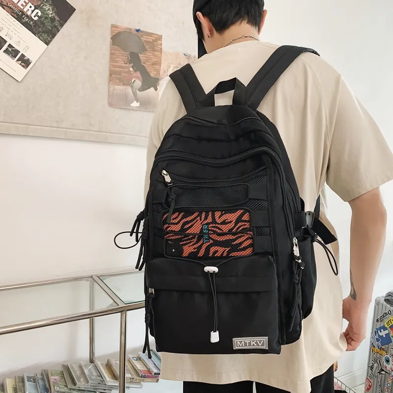 NIGEER Nylon Backpacks Backpack Regular Unisex Black/Purple/Gray/Brick Red-4
