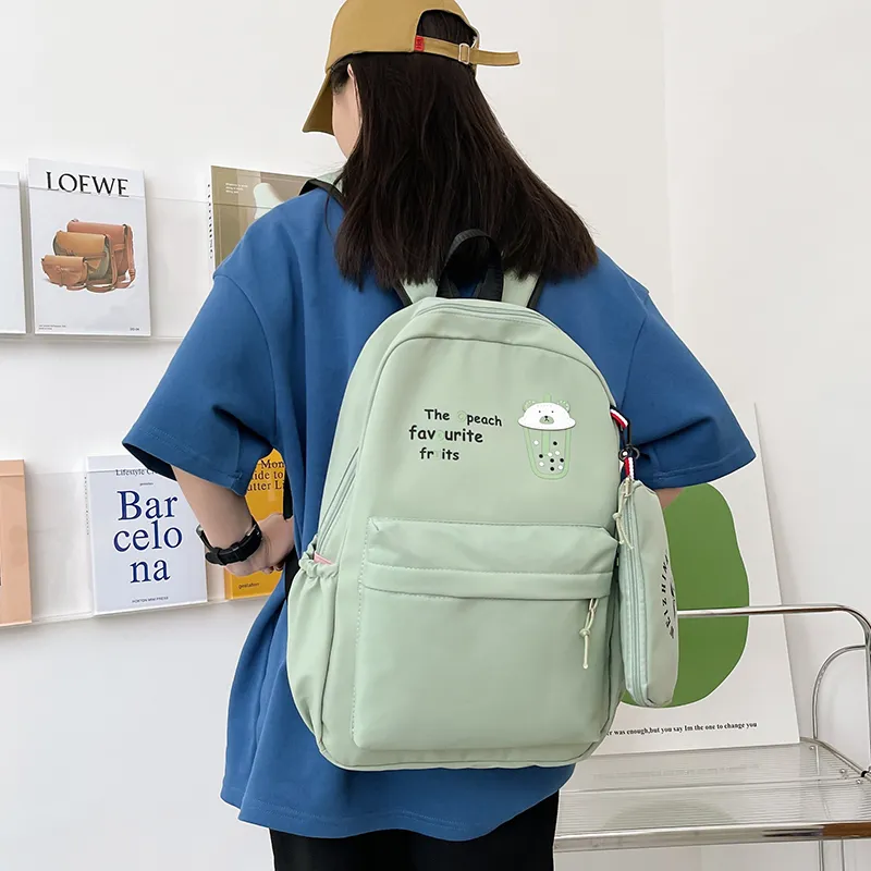 NIGEER Nylon Backpack Regular Women's Pink/Blue/Black/Pumpkin/Purple/Green-18
