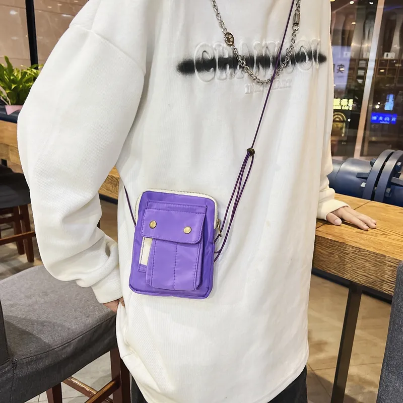 NIGEER Nylon Crossbody Bag Mini Unisex Black/White/Green/Purple-21