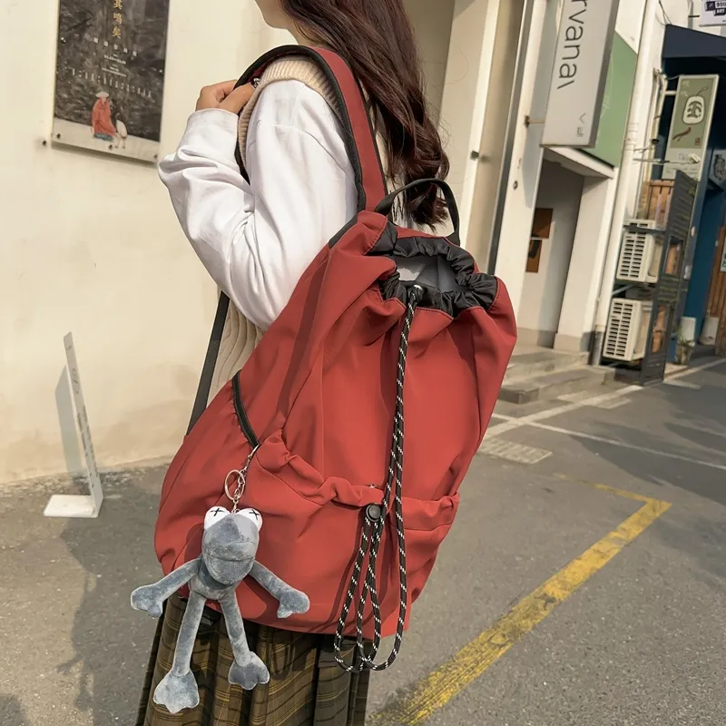NIGEER Nylon Backpack Regular Unisex Black/Ecru/Khaki/Brick Red-2
