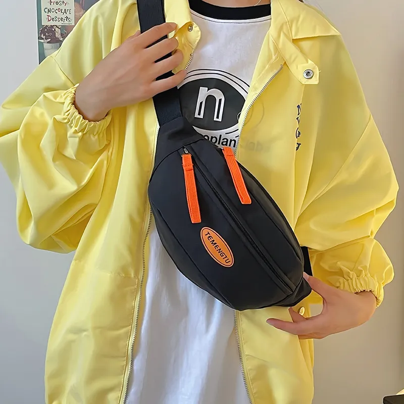 NIGEER Nylon Sling Bag Regular Women's White & Orange/White & Red/Black & Orange/Black & Green/Red-23