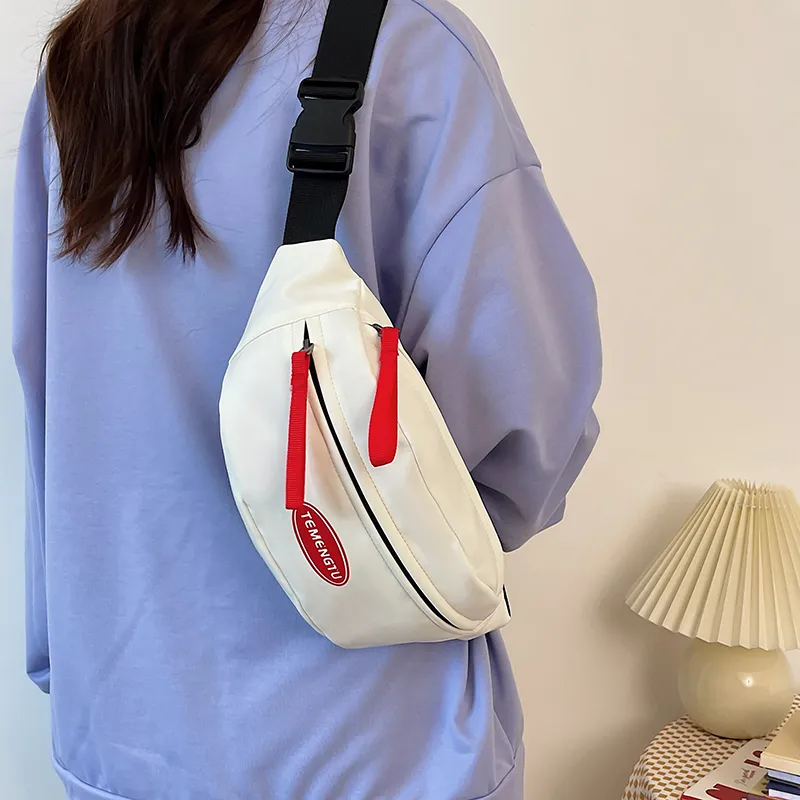 NIGEER Nylon Sling Bag Regular Women's White & Orange/White & Red/Black & Orange/Black & Green/Red-11