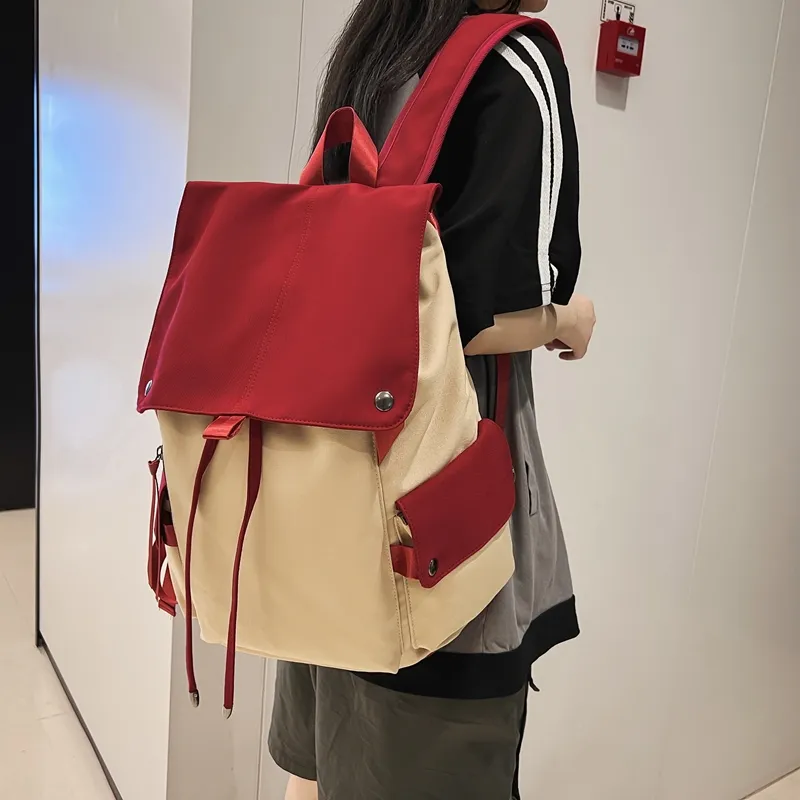 NIGEER Nylon Backpack Computer Backpack Regular Unisex Black/Red/Blue/Green-9