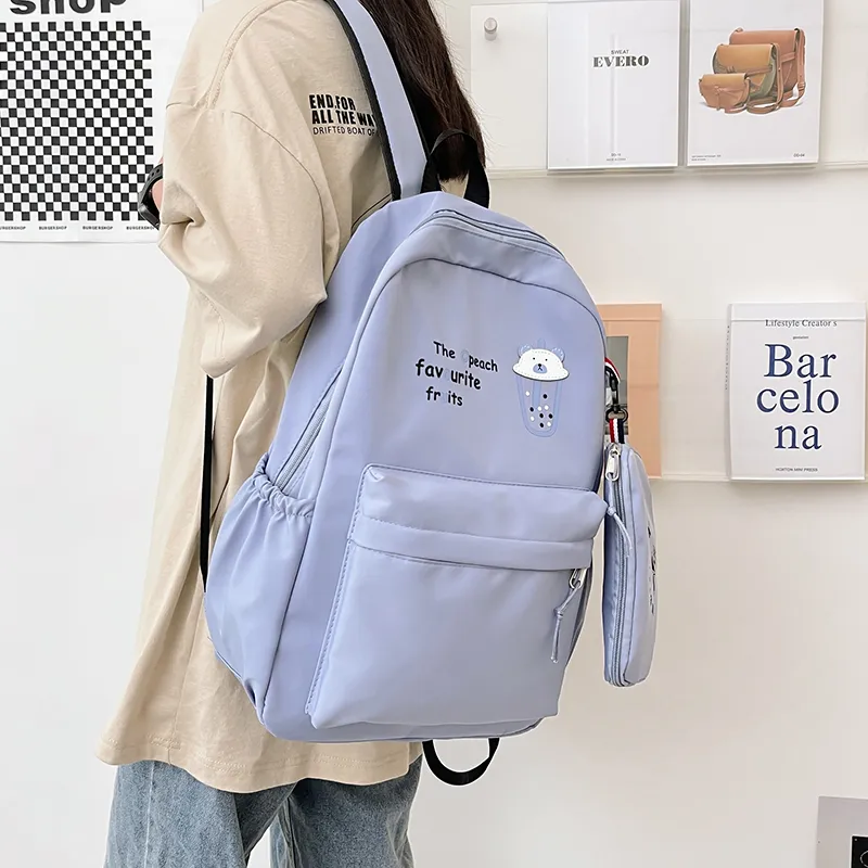 NIGEER Nylon Backpack Regular Women's Pink/Blue/Black/Pumpkin/Purple/Green-6