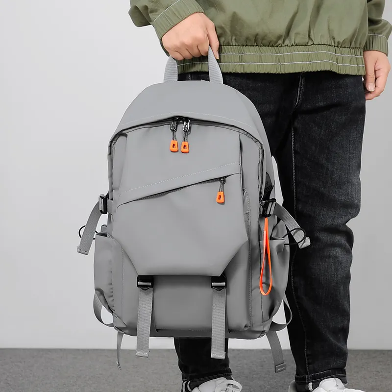 NIGEER Durable Fabric Backpack Regular Unisex Black/Gray-12