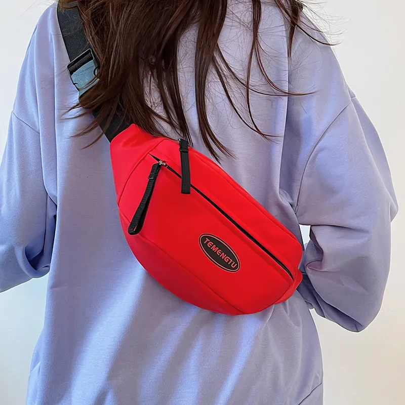 NIGEER Nylon Sling Bag Regular Women's White & Orange/White & Red/Black & Orange/Black & Green/Red-18