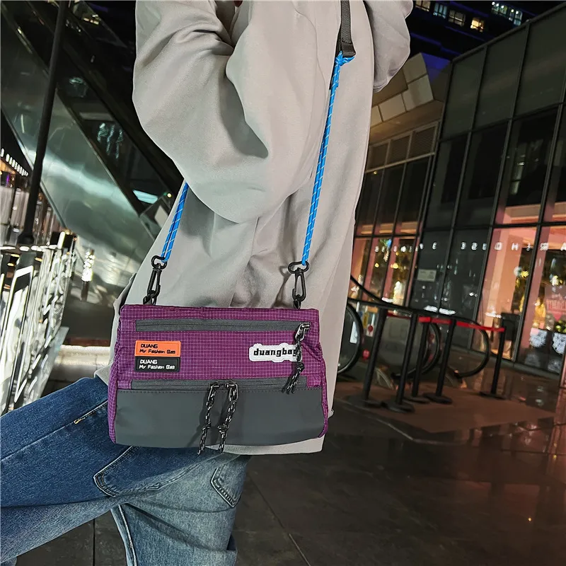 NIGEER Nylon Crossbody Bag Sling Bag Cell Phone Pouch Medium Size Unisex Purple/Blue/Black-2