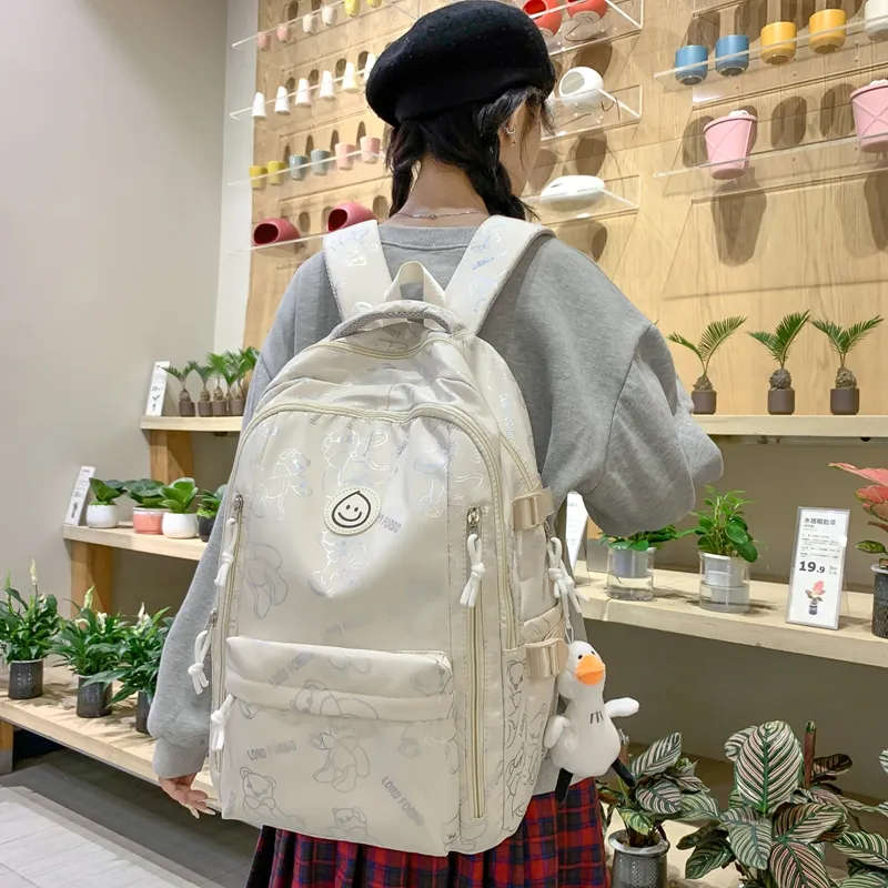 NIGEER Nylon Backpack Regular Women's Black/White/Blue/Pink/Green-4