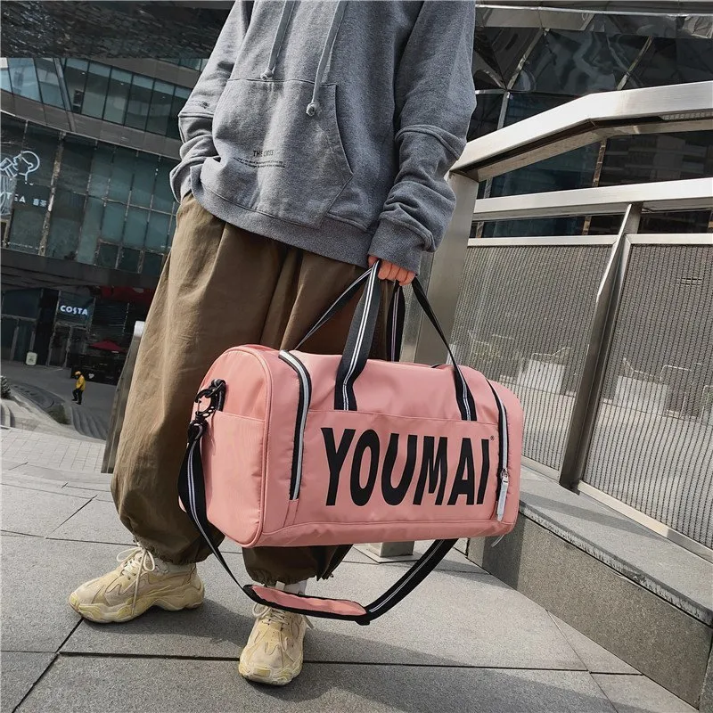 NIGEER Nylon Gym Bag Medium Size Unisex Black/Purple/Khaki/Red/Pink-21