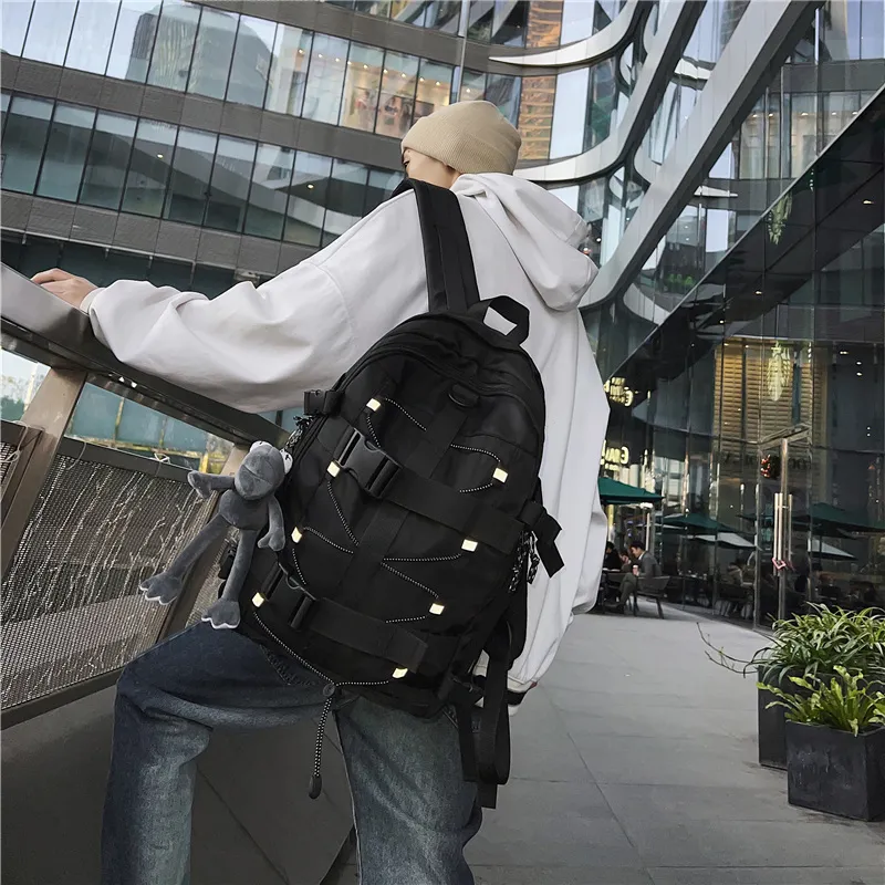 NIGEER Nylon Backpack Regular Unisex Black/Light Gray-1