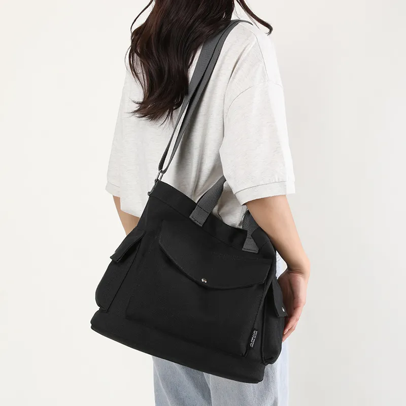 NIGEER Canvas Canvas Bag Shoulder Bag Crossbody Bag Handbag Regular Women's Green/Gray/Beige Yellow/Ecru/Black/Coffee-23