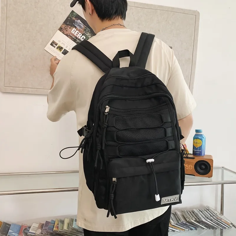 NIGEER Nylon Backpacks Backpack Regular Unisex Black/Purple/Gray/Brick Red-5