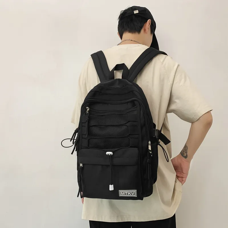NIGEER Nylon Backpacks Backpack Regular Unisex Black/Purple/Gray/Brick Red-3