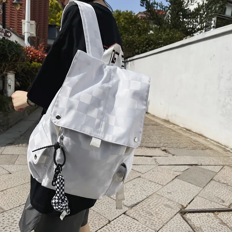 NIGEER Nylon Backpack Regular Unisex Black/White-17