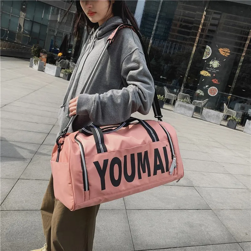 NIGEER Nylon Gym Bag Medium Size Unisex Black/Purple/Khaki/Red/Pink-18