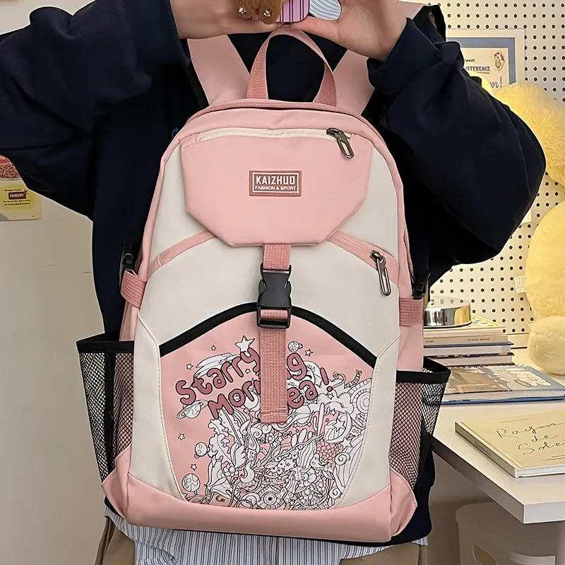 NIGEER Nylon Backpack Regular Women's Pink/Brown/Gray/Blue/Black-6