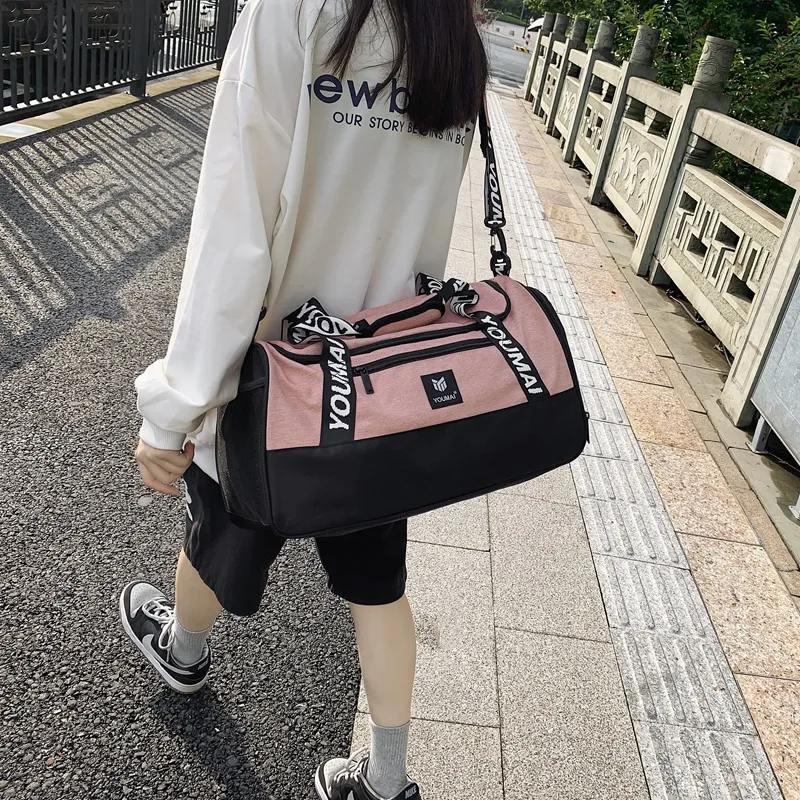 NIGEER Oxford Gym Bag Medium Size Unisex Black/Purple/Pink/Brick Red/Gray/Blue-9