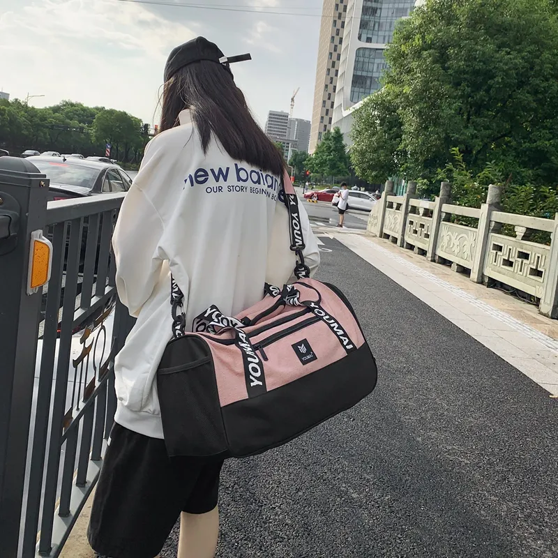 NIGEER Oxford Gym Bag Medium Size Unisex Black/Purple/Pink/Brick Red/Gray/Blue-11