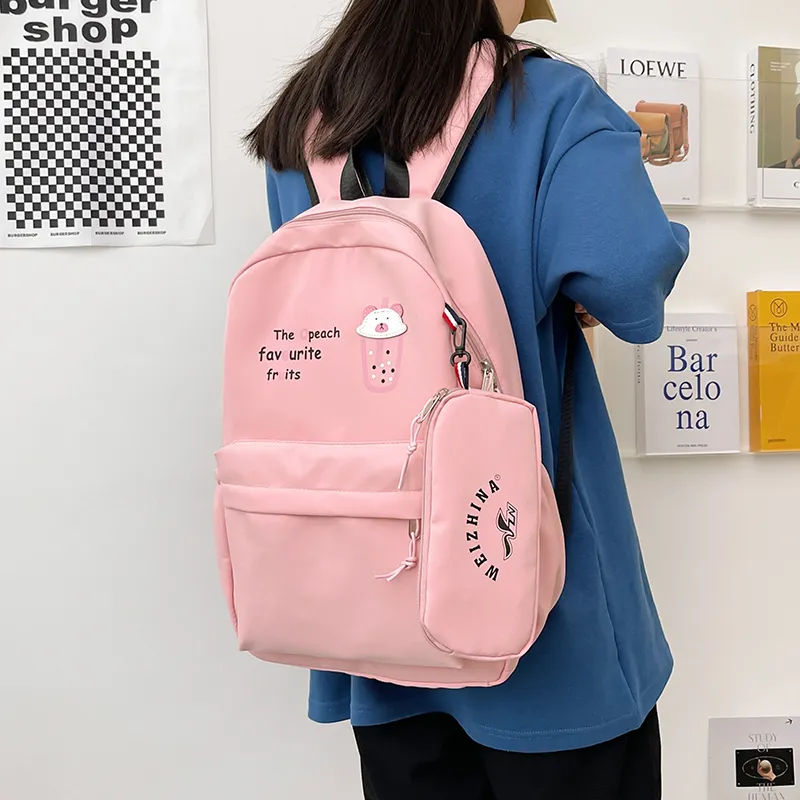 NIGEER Nylon Backpack Regular Women's Pink/Blue/Black/Pumpkin/Purple/Green-2